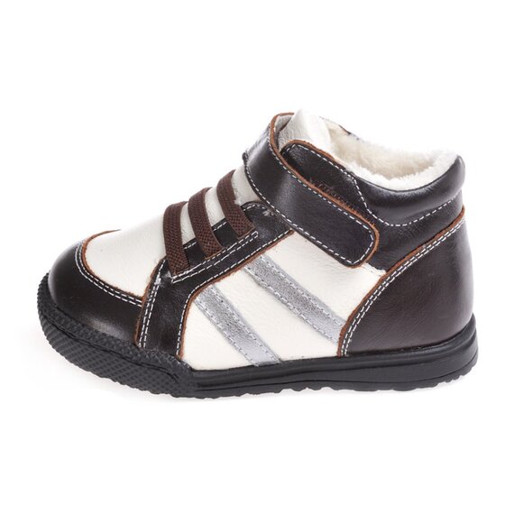 NEW ⭐️ Brown/White High Top with Silver Stripes - Multiple Toddler Sizes - Picture 5 of 6